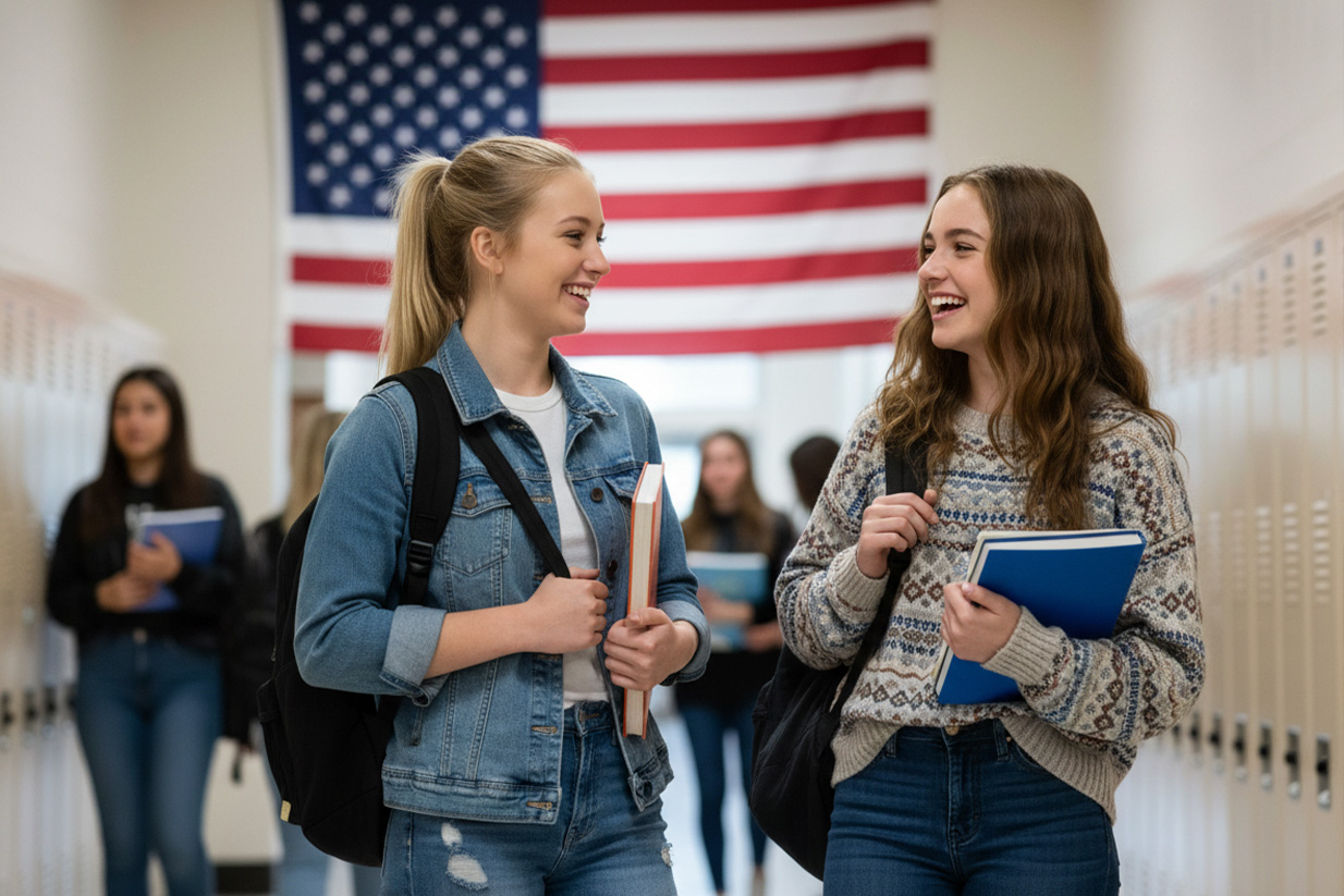 Estudiante internacional con beca estudiando en Estados Unidos